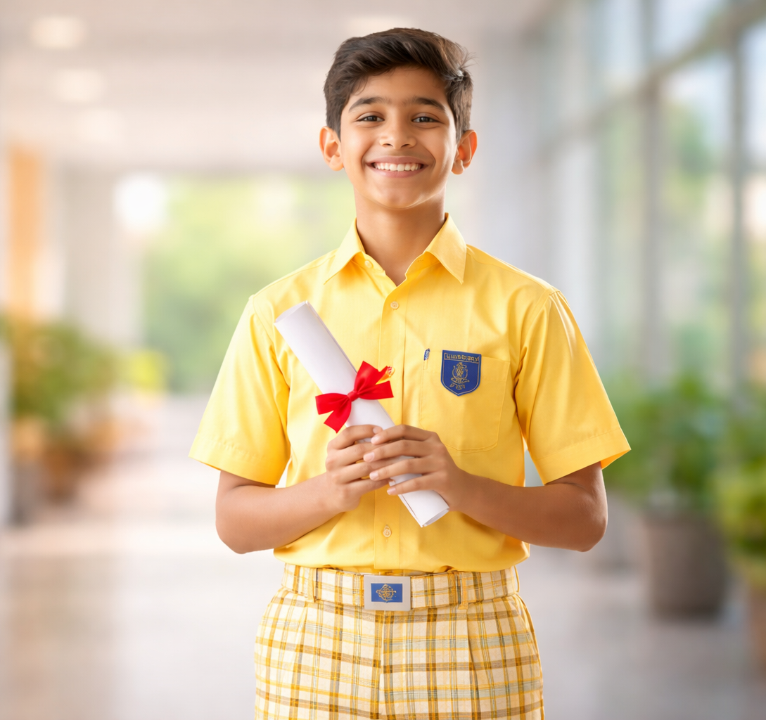 Happy students on school campus
