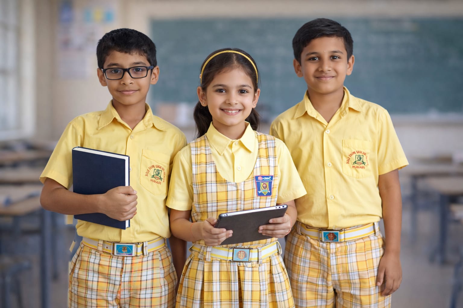 Indian boy and girl studying together at HOLYFAITH ENGLISH SCHOOL